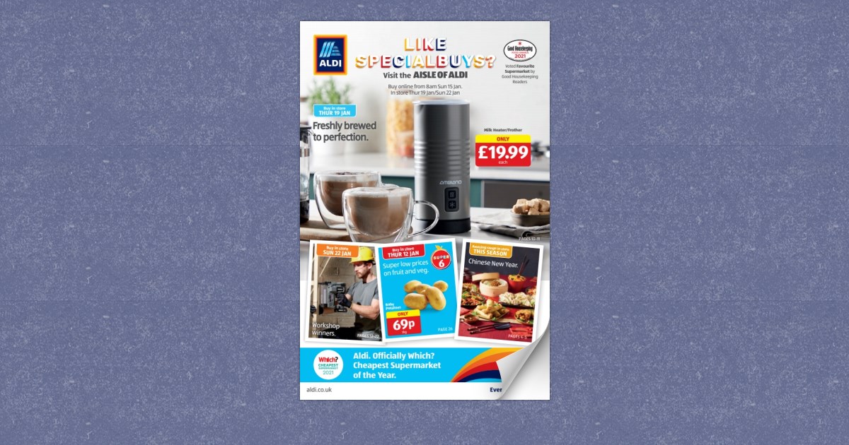 Aldi UK Specialbuys Sun 15 Jan/Thur 19 Jan/Sun 22 Jan 2023