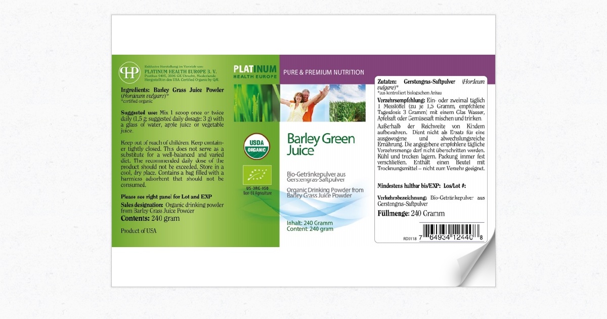Label Barley Green Juice