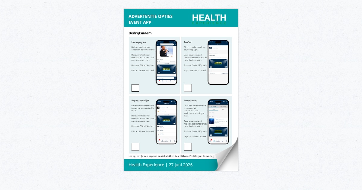 Advertentie- mogelijkheden app