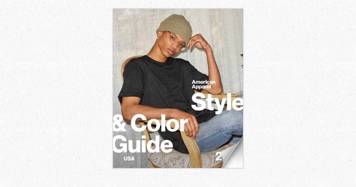 2022 American Apparel USA Style Color Guide