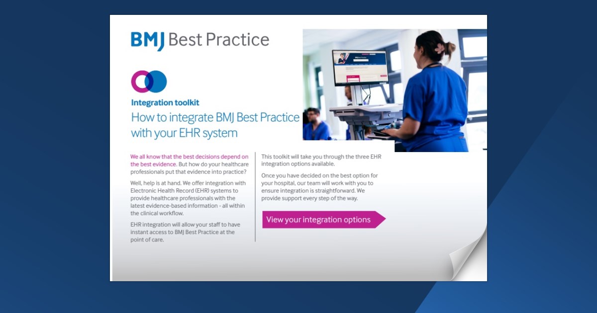 Bmj best practice ehr integration flyer