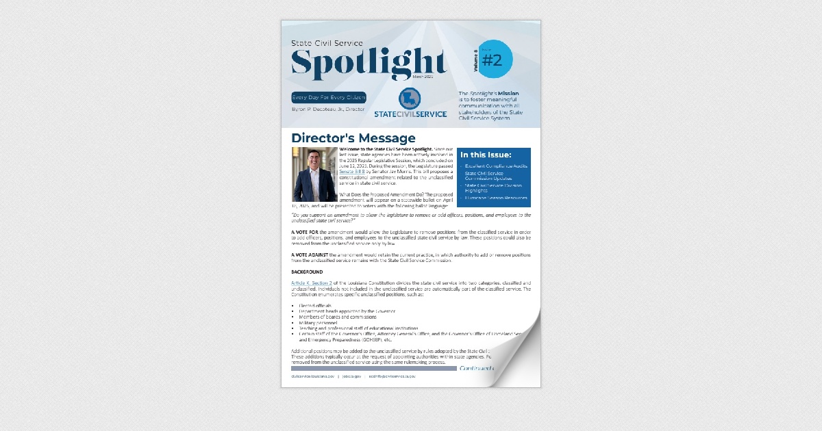 State Civil Service Spotlight - June 2025