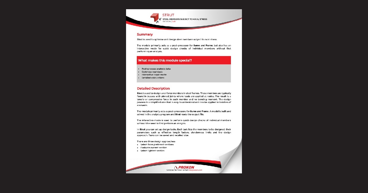 S01 Strut - Product Spec Sheet
