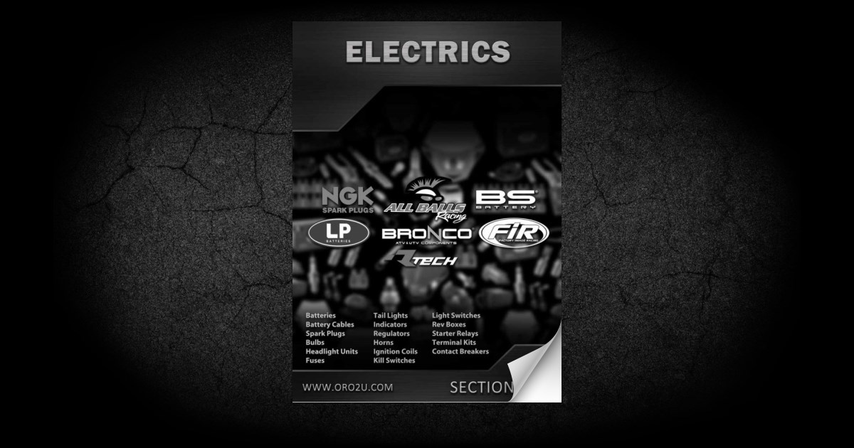 ORO2U Road Catalogue - Section G - Electrics Section.