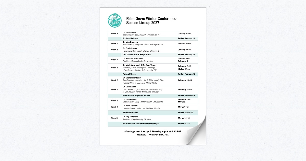 Winter Conference Schedule 2026