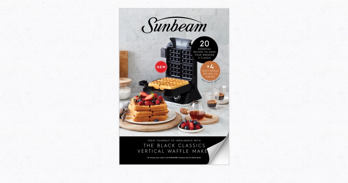 Sunbeam Vertical Waffle Maker Recipe Book Page 25