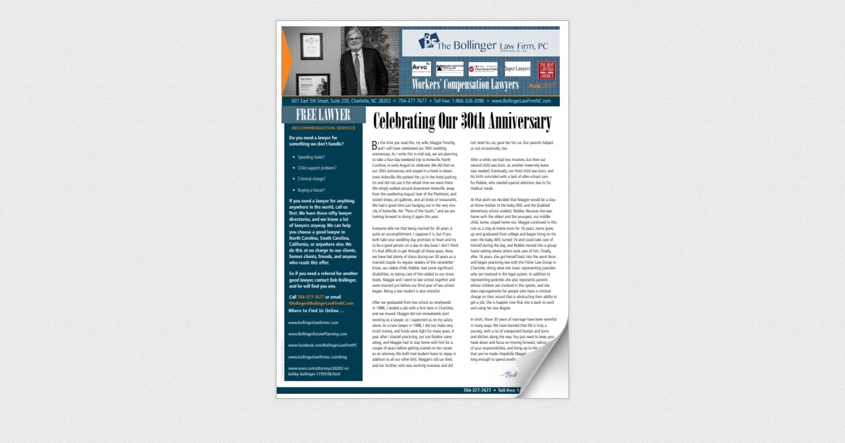 Bollinger Law Firm August 2017