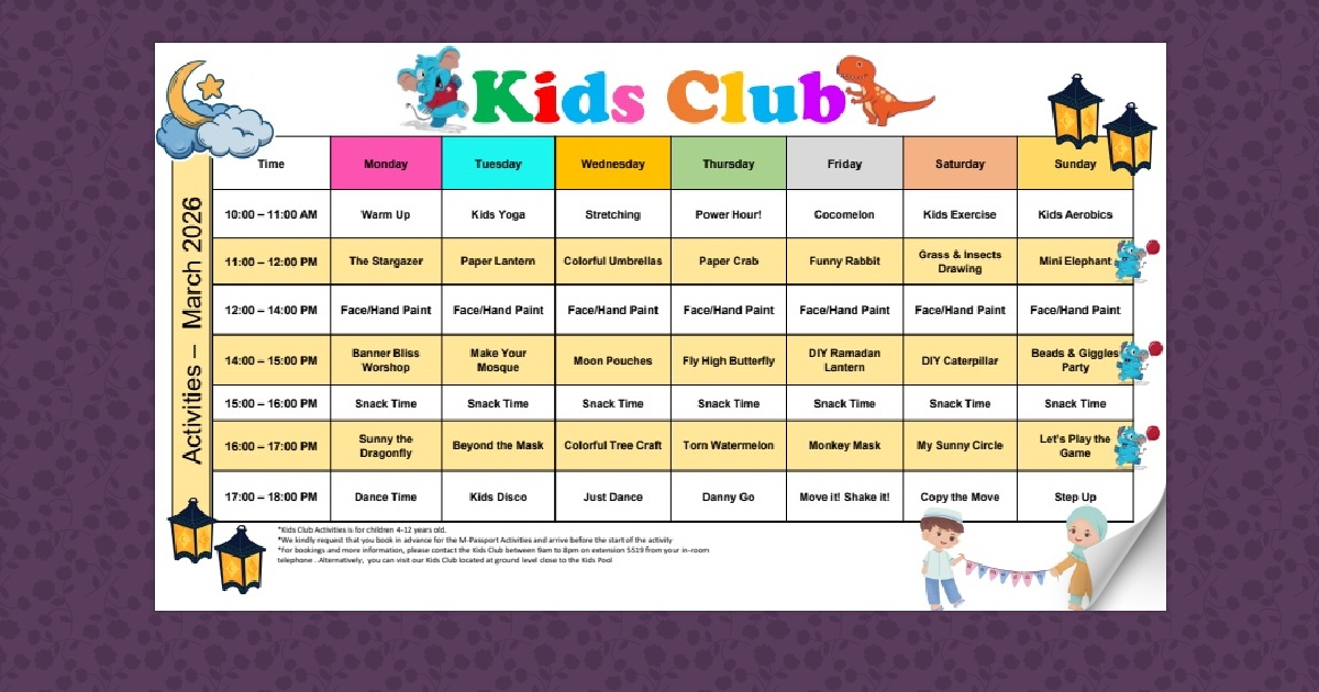 Kids Club Activity Program