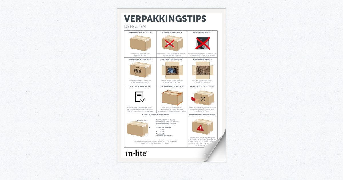 Verpakkingstips defecten