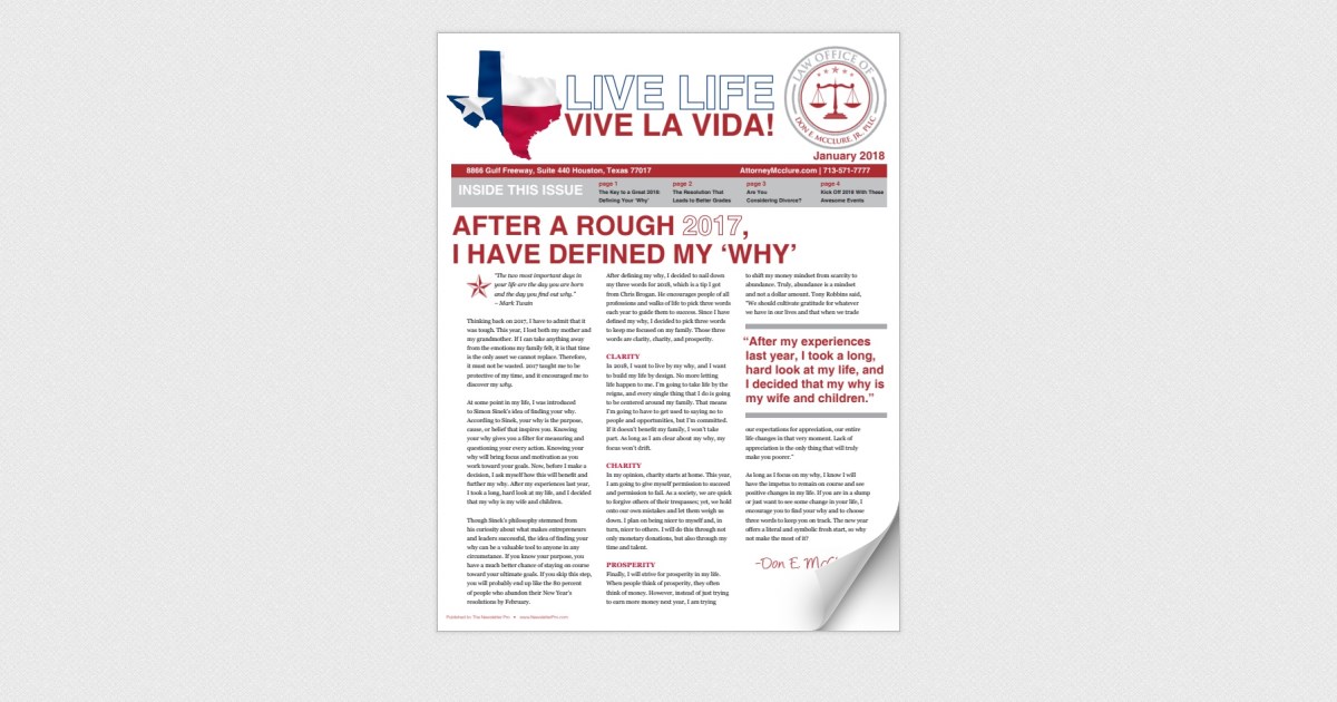 Law Office of Don E. McClure January 2018