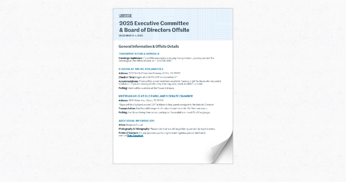 2025 Executive Committee & Board of Directors Agenda