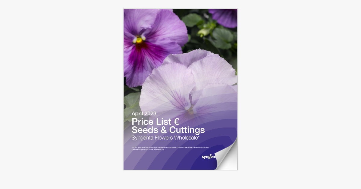 Syngenta Flowers Pricelist EURO Seeds&Cuttings 2023-2024