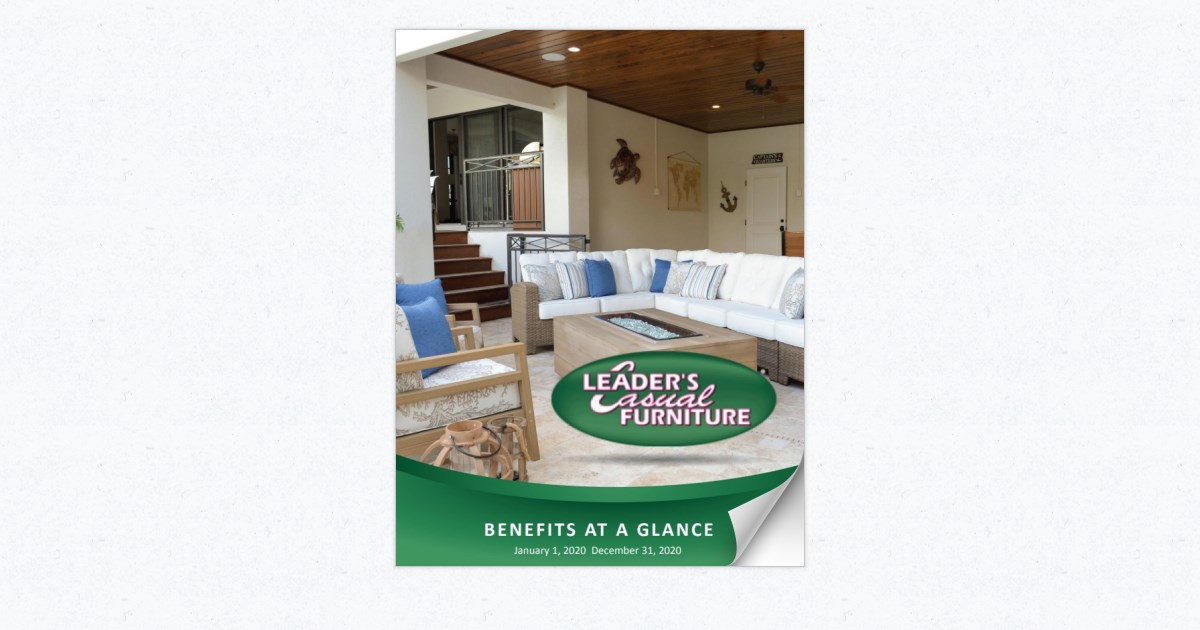 Leader's Casual Furniture 2020 Benefits at a Glance Page 12