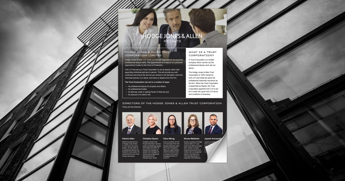hodge-jones-allen-trust-corporation-limited