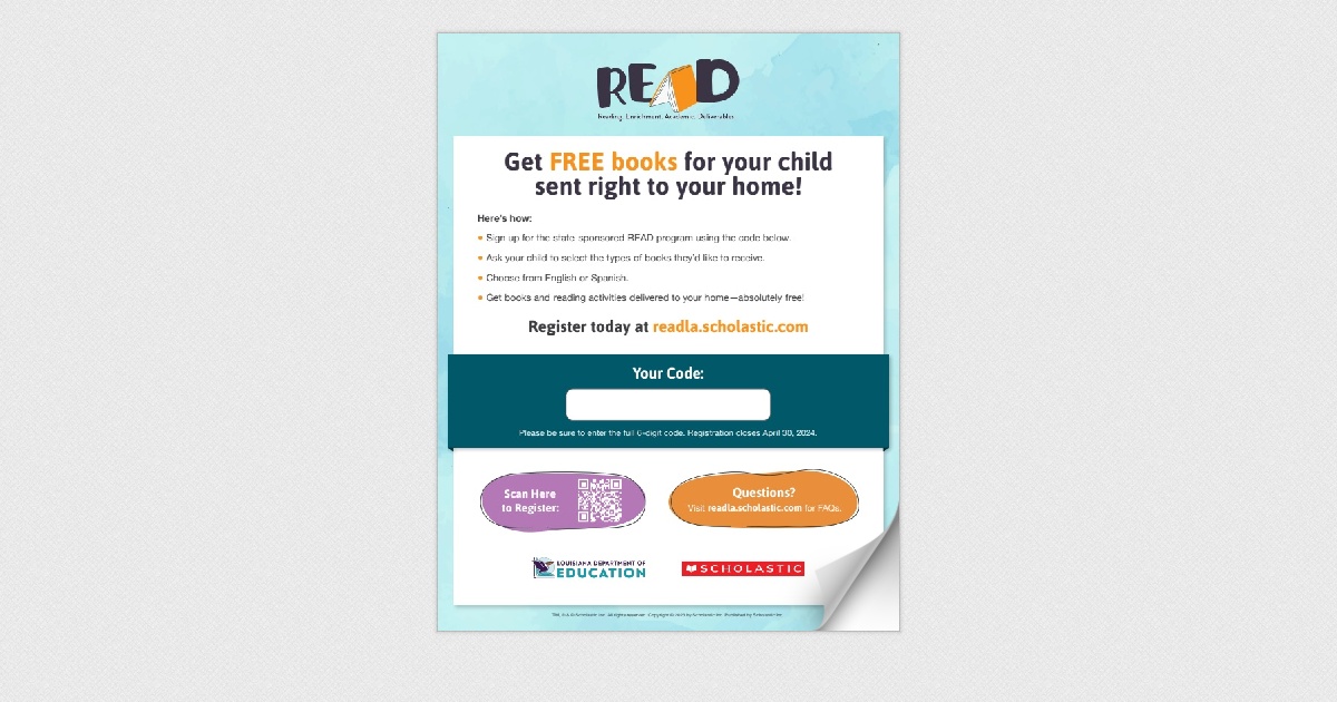 LA READ Flyer for Families in English