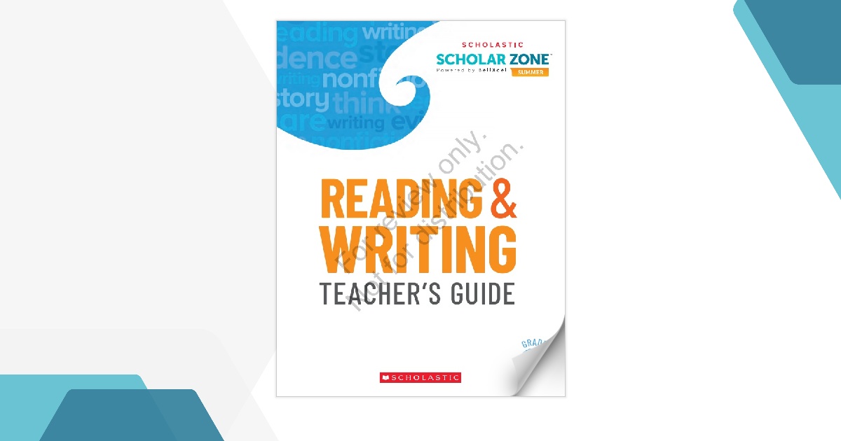 Scholar Zone Summer Reading & Writing | Gr7 Teacher's Guide