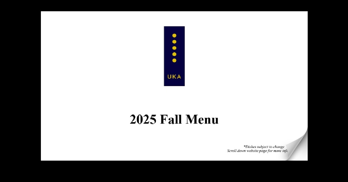 UKA Restaurant | 2025 Fall Menu