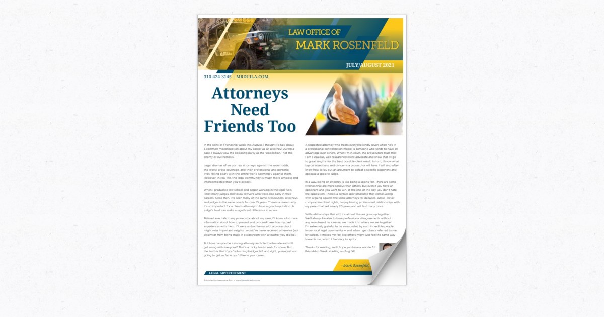 Law Office of Mark Rosenfeld July/August 2021