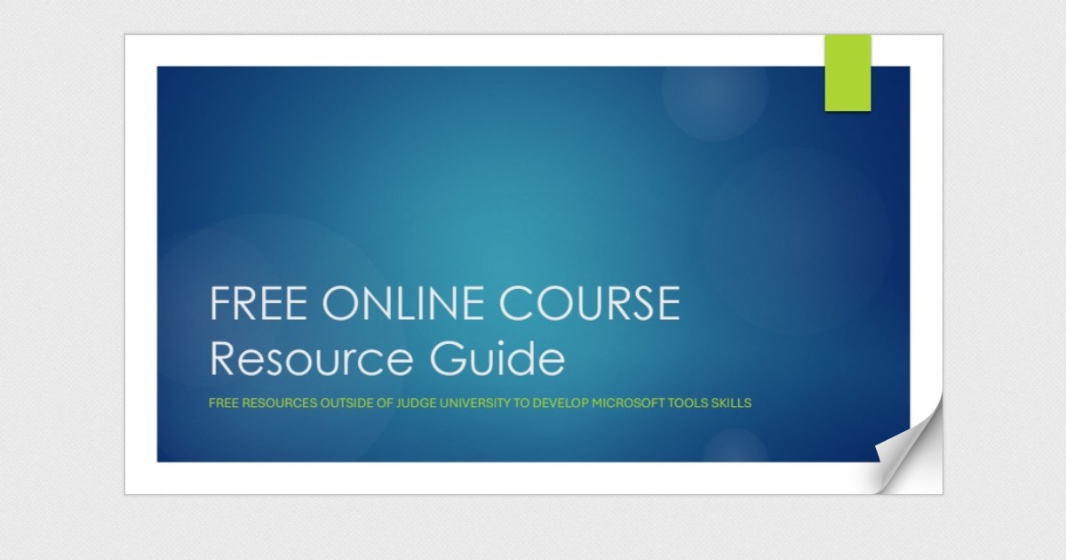 FREE ONLINE COURSE Resource Guide