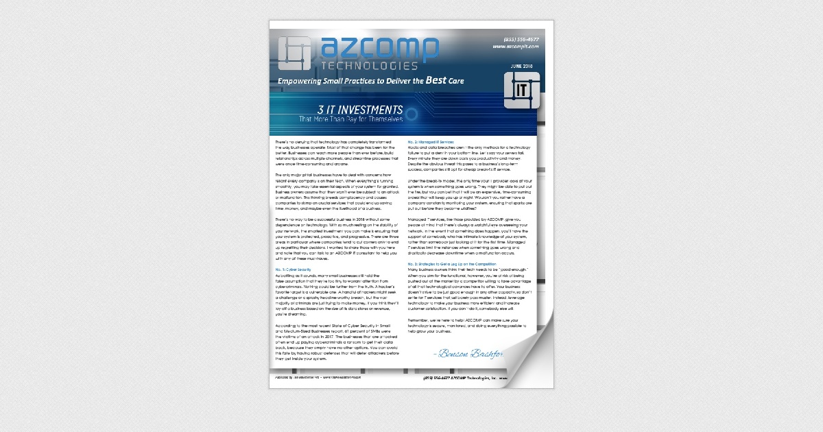 Azcomp Technologies IT June 2018 - Page 2