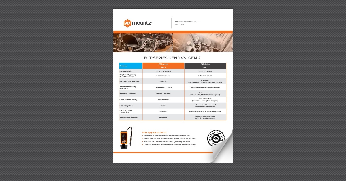 Mountz EC & ECT Gen 1 vs. 2 Comparison Chart