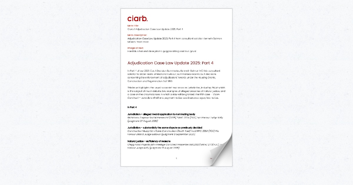 Adjudication Case Law Update 2025 Part 4