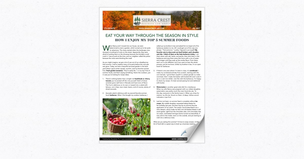 Sierra Crest Business Law Group July 2021 Page 3