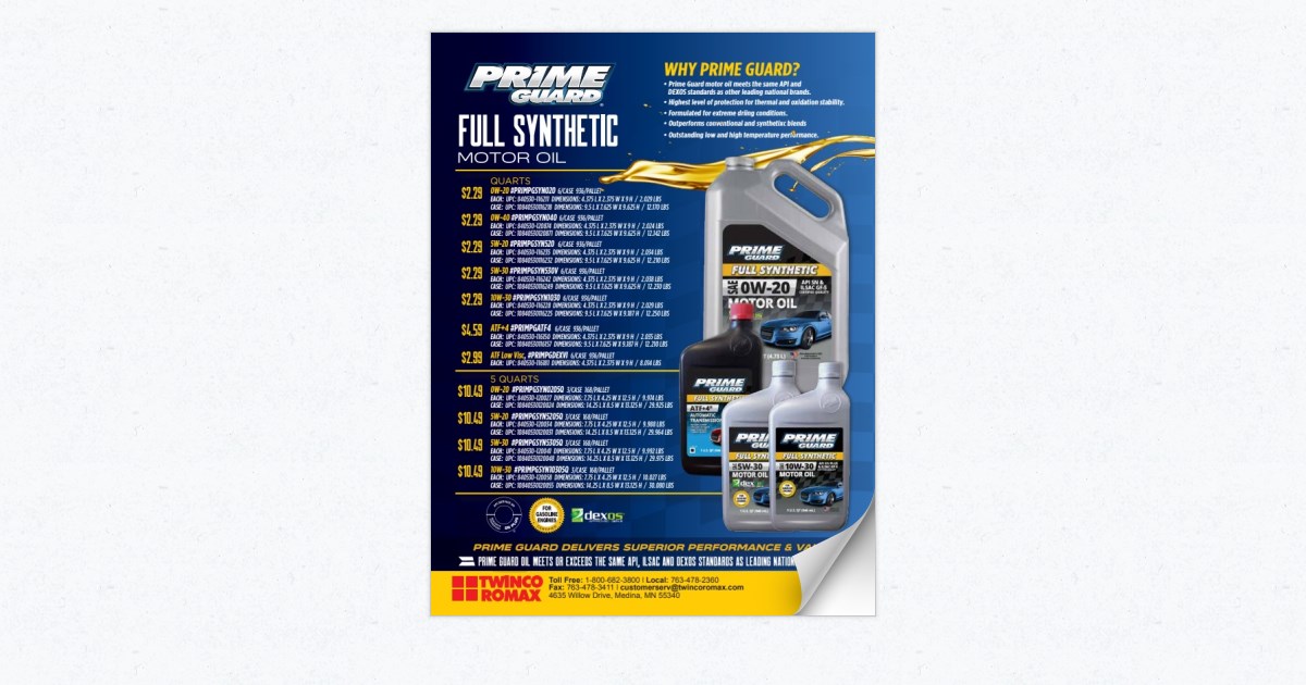 Prime Guard Oil Sell Sheets Page 2