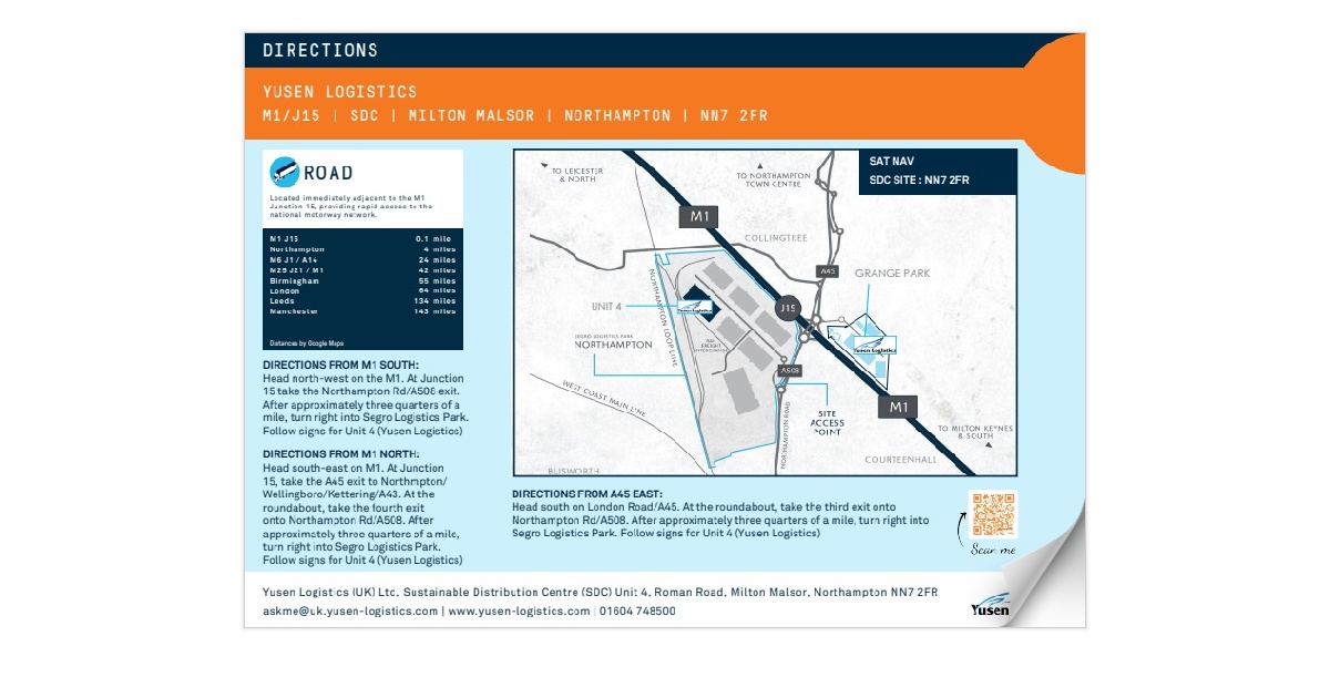 Yusen Logistics (UK) Ltd SDC Directions