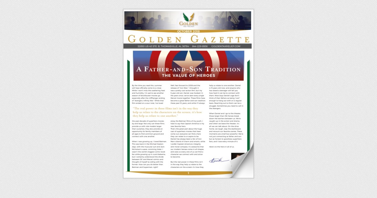 Golden Tax Relief - October 2018