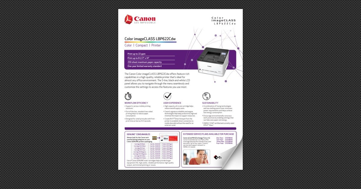 Canon imageCLASS LBP622Cdw Brochure