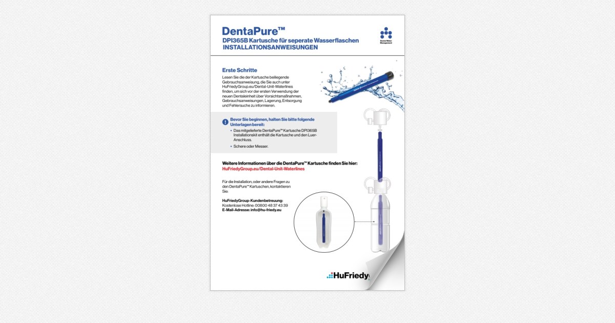 HuFriedyGroup DentaPure installation Instructions DE