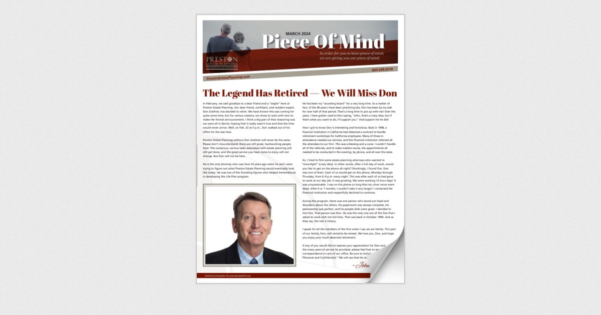 Preston Estate Planning March 2024