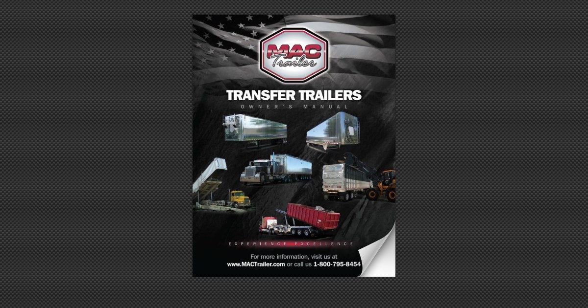 Transfer Trailers - Owner's Manual