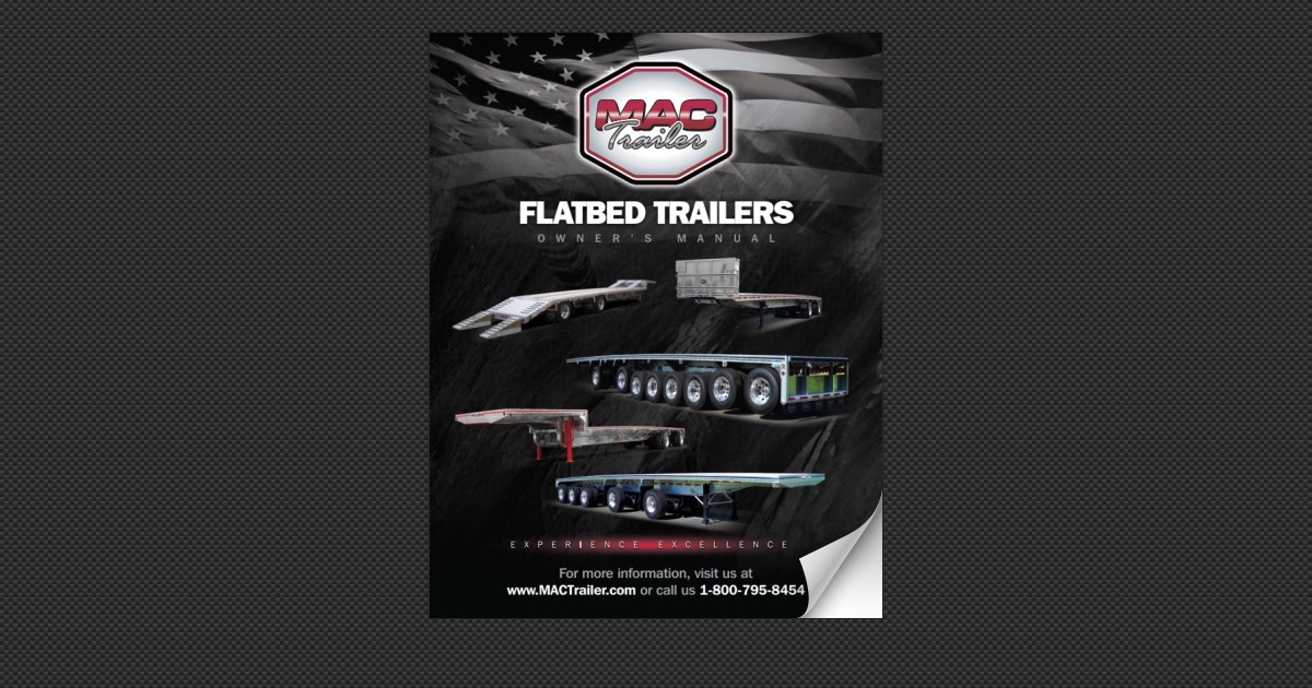 Flatbed Trailers Owner's Manual