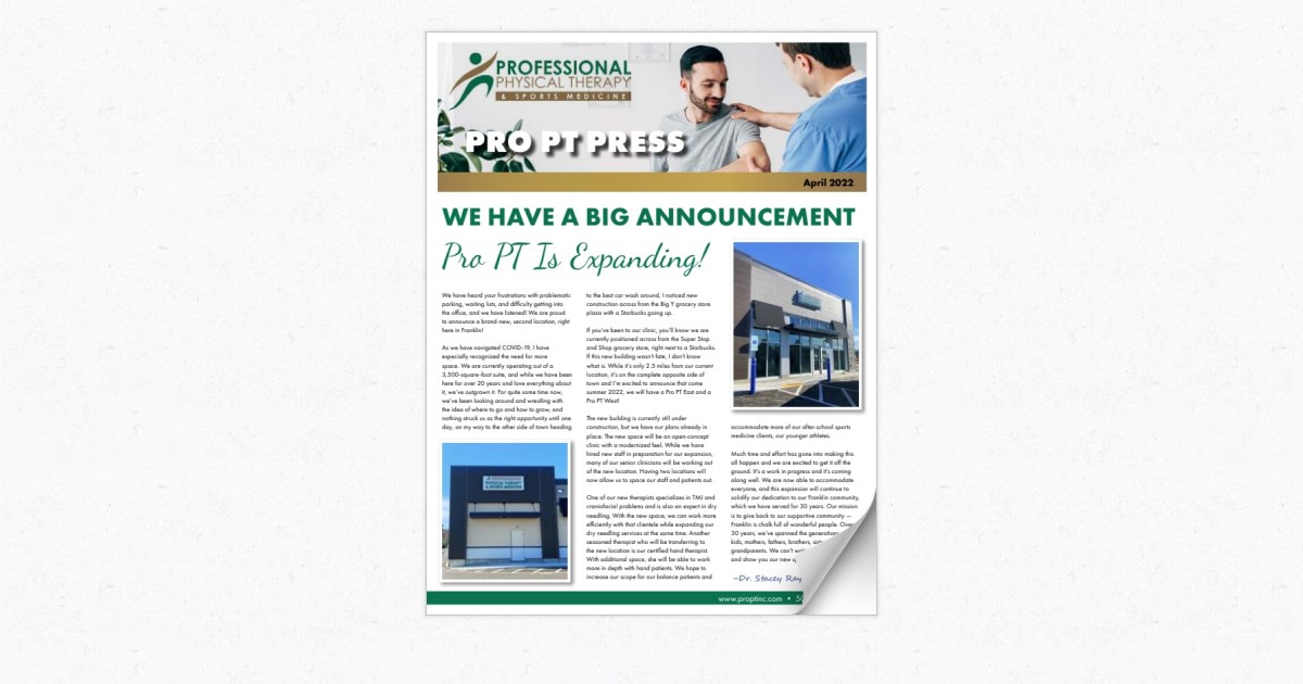 Professional Physical Therapy April 2022