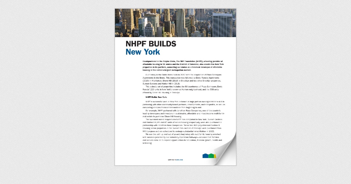 NHPF Builds New York