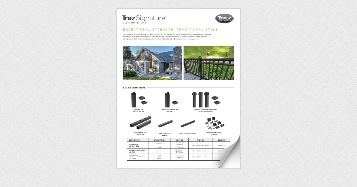 Trex Signature Aluminum Railing Cut Sheet - Page 2
