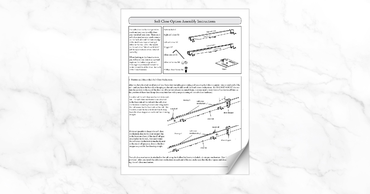BarnDoor Soft Close Install Guide