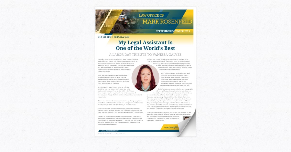 Law Office of Mark Rosenfeld September/October 2021