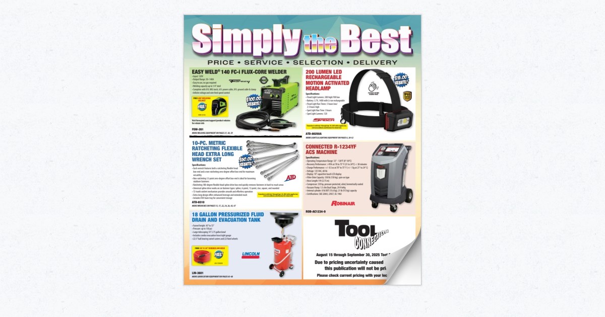 Simply the Best Tool Connection - Aug. 15 - Sept. 30, 2025