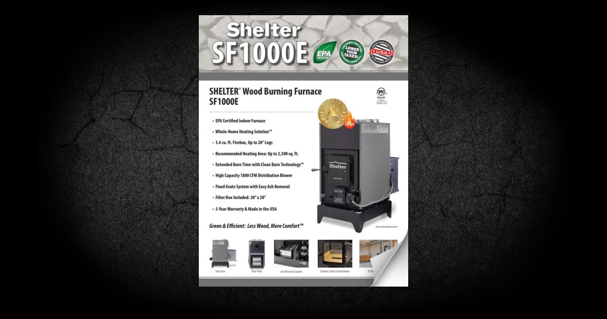 Shelter 4.0 Cu. ft. EPA 2020 Certified 50400 BTU Forced Air Wood Burning Indoor Furnace